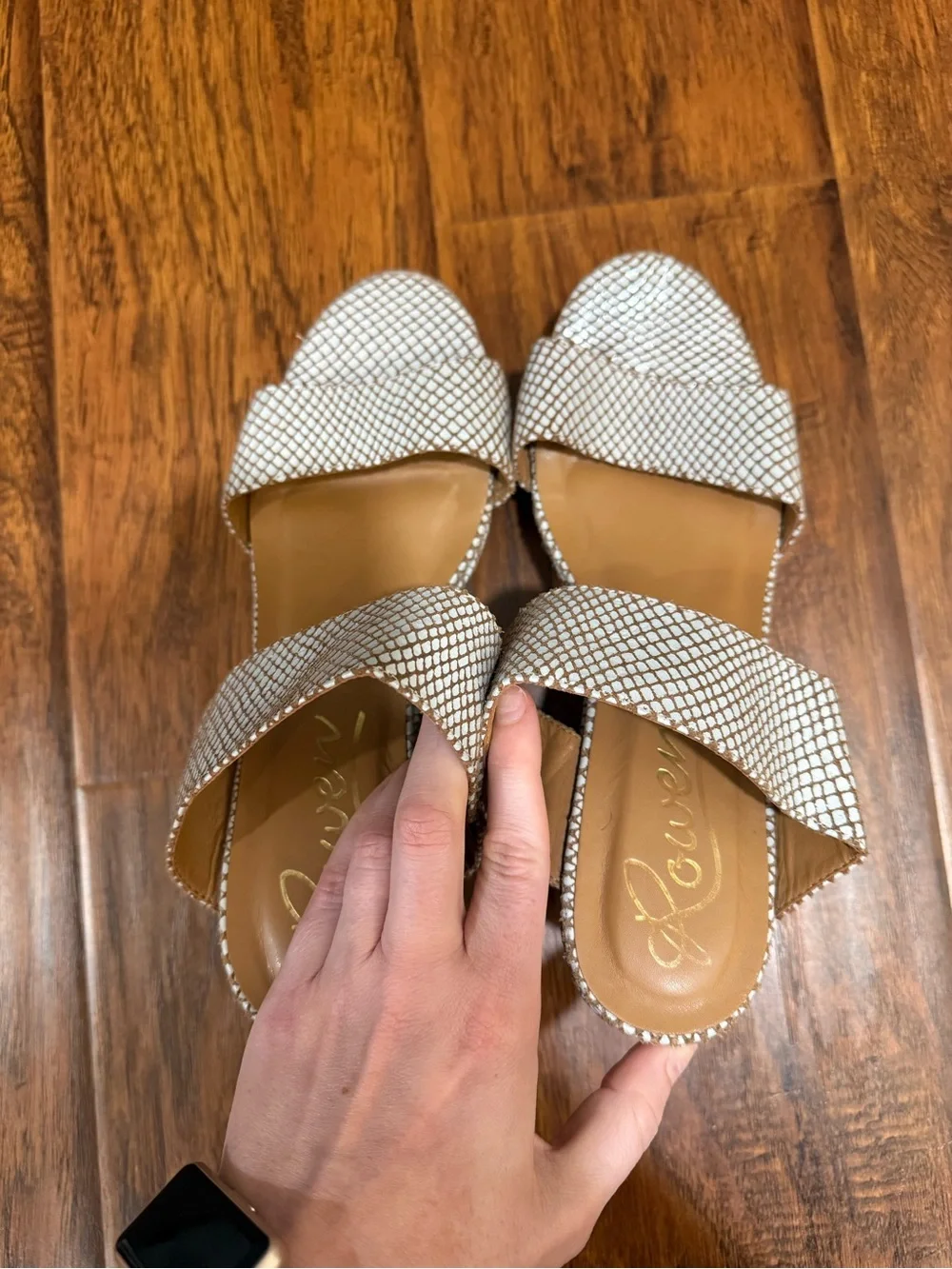 Rowen White Snake-Print Wedge Sandals